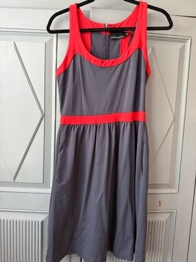 Cynthia Rowley Gray and Orange
 Fit-and-Flare ScubaMaterial Dress